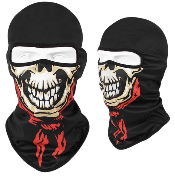 Tactical Skull Ghost Printed Full Face Mask Balaclava Halloween Ski Motorcycle - Picture 1 of 6